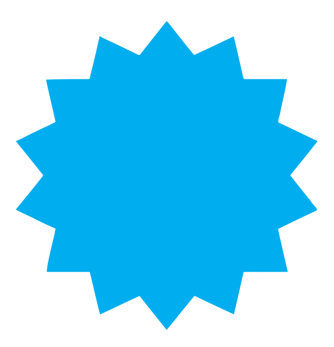 light blue star shape